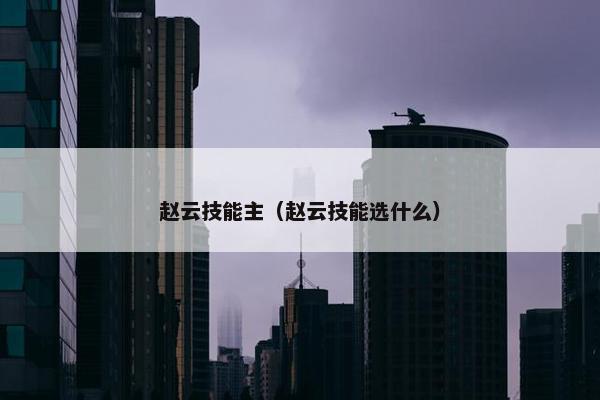 赵云技能主（赵云技能选什么）
