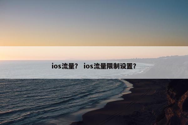 ios流量？ ios流量限制设置？