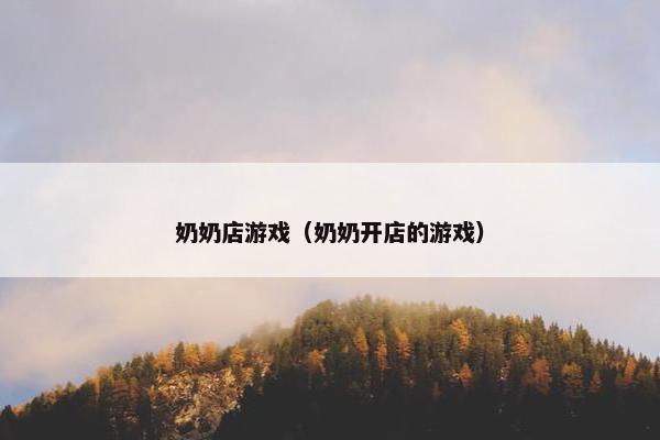 奶奶店游戏（奶奶开店的游戏）