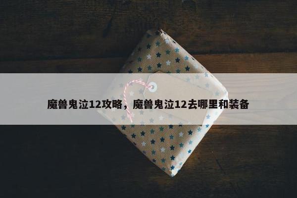 魔兽鬼泣12攻略，魔兽鬼泣12去哪里和装备