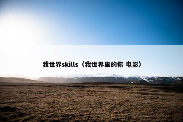 我世界skills（我世界里的你 电影）