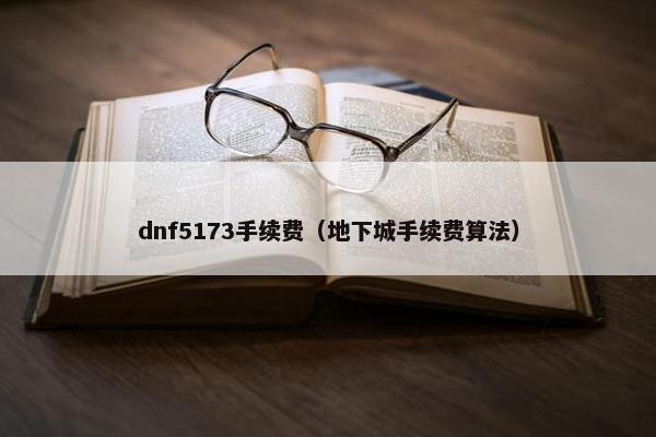 dnf5173手续费（地下城手续费算法）