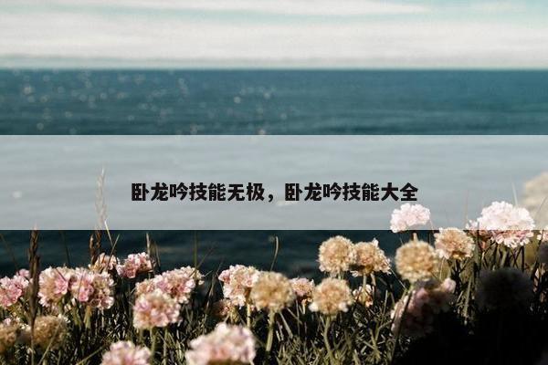 卧龙吟技能无极，卧龙吟技能大全