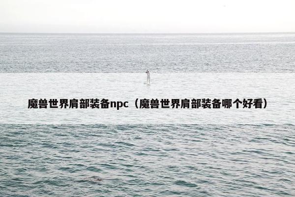 魔兽世界肩部装备npc（魔兽世界肩部装备哪个好看）