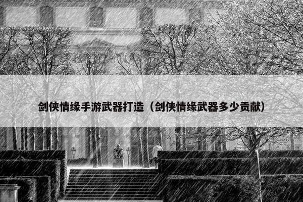 剑侠情缘手游武器打造（剑侠情缘武器多少贡献）