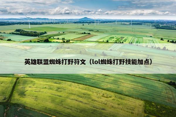 英雄联盟蜘蛛打野符文（lol蜘蛛打野技能加点）