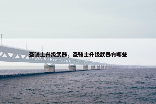 圣骑士升级武器，圣骑士升级武器有哪些