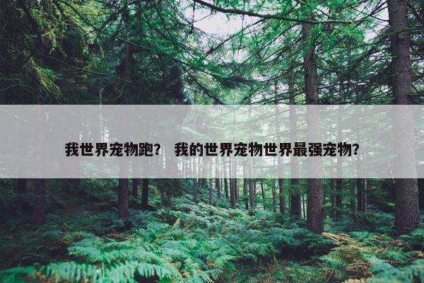 我世界宠物跑？ 我的世界宠物世界最强宠物？