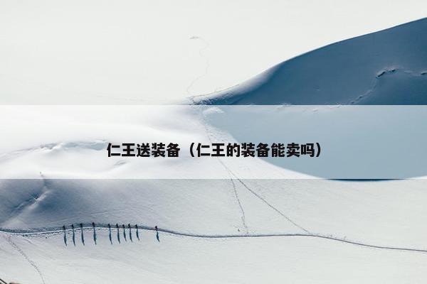 仁王送装备（仁王的装备能卖吗）