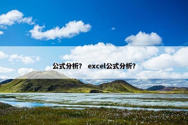公式分析？ excel公式分析？
