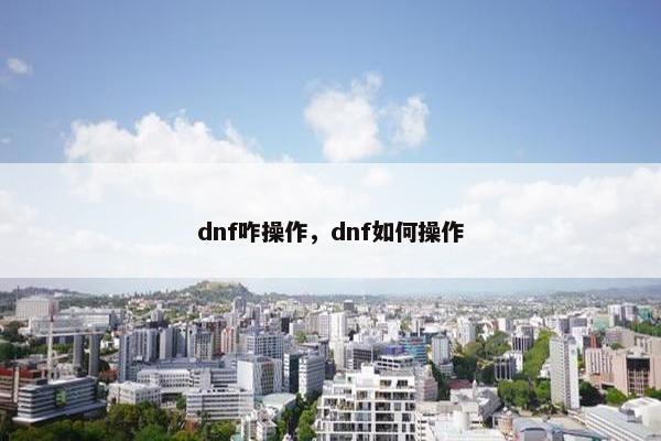 dnf咋操作，dnf如何操作
