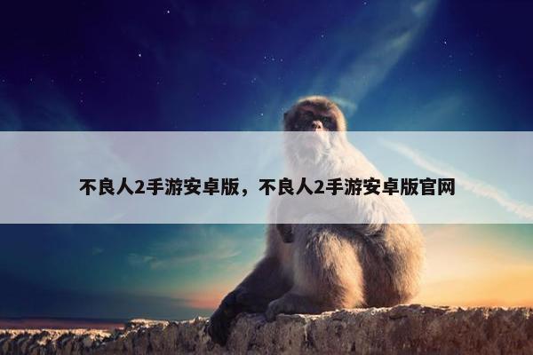 不良人2手游安卓版，不良人2手游安卓版官网