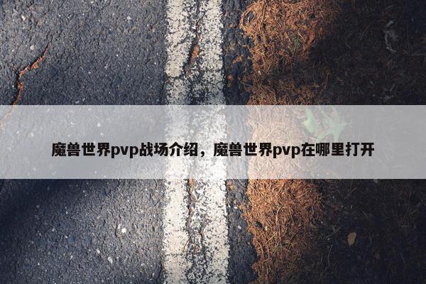 魔兽世界pvp战场介绍，魔兽世界pvp在哪里打开
