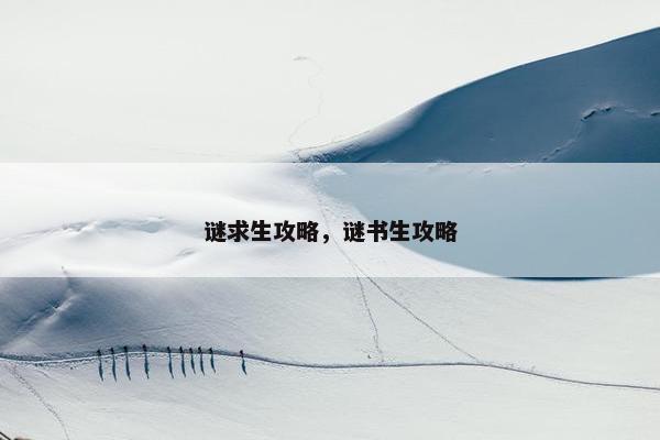 谜求生攻略，谜书生攻略