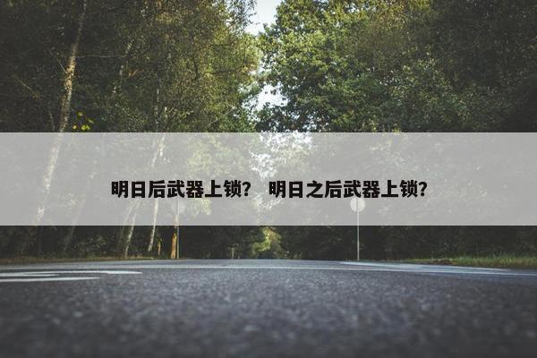 明日后武器上锁？ 明日之后武器上锁？