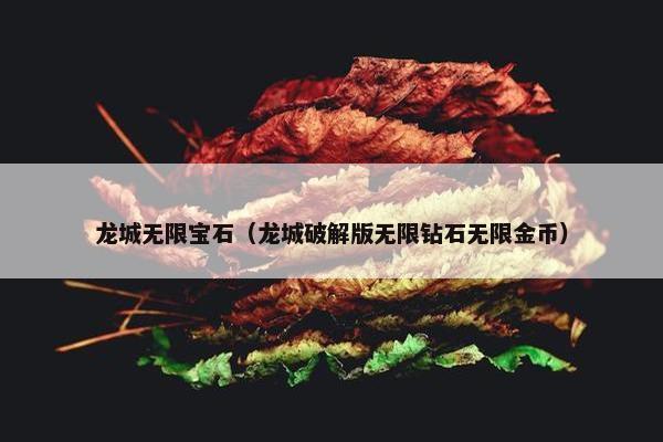 龙城无限宝石（龙城破解版无限钻石无限金币）