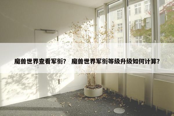 魔兽世界查看军衔？ 魔兽世界军衔等级升级如何计算？