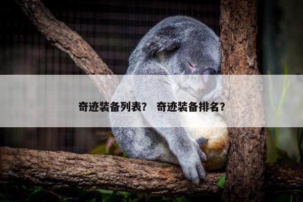 奇迹装备列表？ 奇迹装备排名？