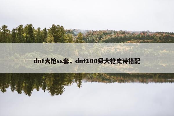 dnf大枪ss套，dnf100级大枪史诗搭配
