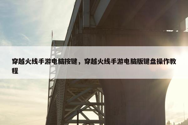 穿越火线手游电脑按键，穿越火线手游电脑版键盘操作教程