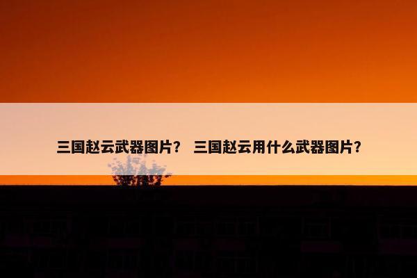 三国赵云武器图片？ 三国赵云用什么武器图片？