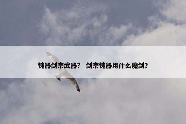 钝器剑宗武器？ 剑宗钝器用什么魔剑？