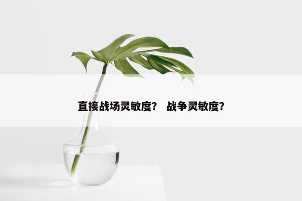 直接战场灵敏度？ 战争灵敏度？
