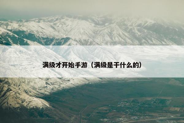 满级才开始手游（满级是干什么的）