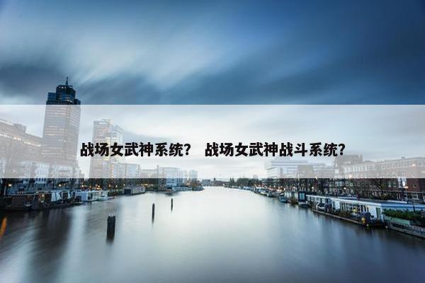 战场女武神系统？ 战场女武神战斗系统？