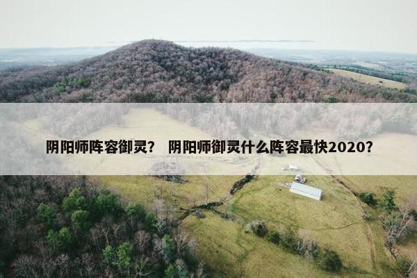 阴阳师阵容御灵？ 阴阳师御灵什么阵容最快2020？