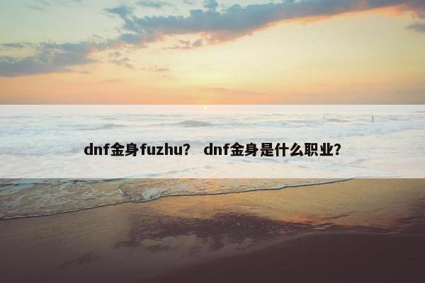 dnf金身fuzhu？ dnf金身是什么职业？