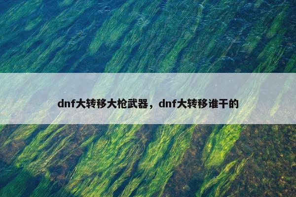 dnf大转移大枪武器，dnf大转移谁干的