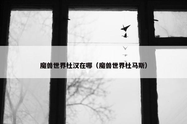 魔兽世界杜汉在哪（魔兽世界杜马斯）