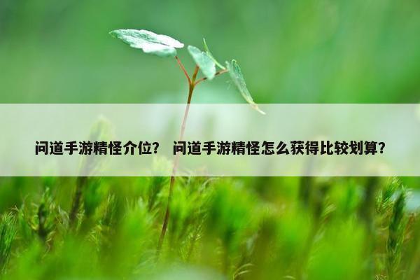 问道手游精怪介位？ 问道手游精怪怎么获得比较划算？