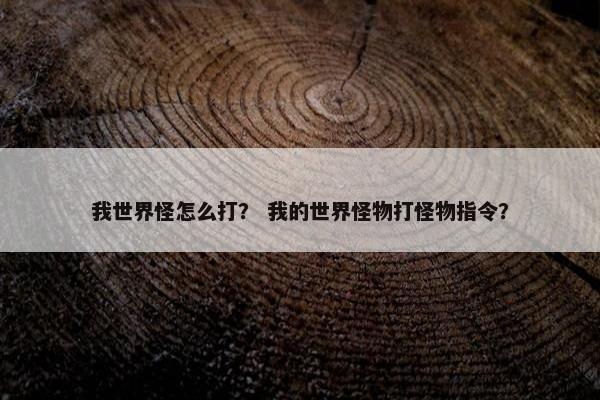 我世界怪怎么打？ 我的世界怪物打怪物指令？