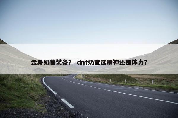 金身奶爸装备？ dnf奶爸选精神还是体力？