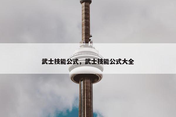 武士技能公式，武士技能公式大全