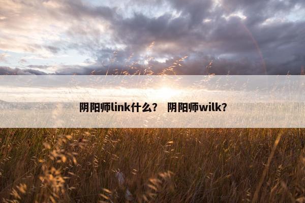 阴阳师link什么？ 阴阳师wilk？