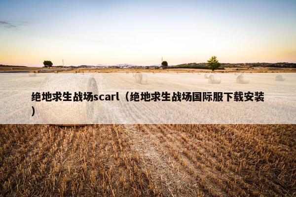绝地求生战场scarl(绝地求生战场国际服下载安装) 绝地求生战场scarl(绝地求生战场国际服下载安装)