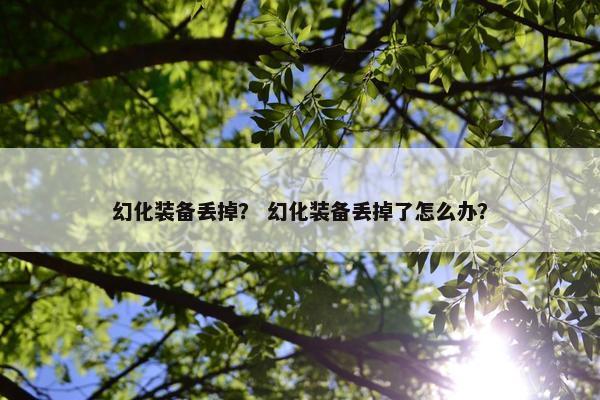 幻化装备丢掉？ 幻化装备丢掉了怎么办？