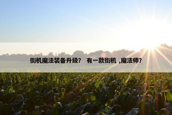 街机魔法装备升级？ 有一款街机 ,魔法师？