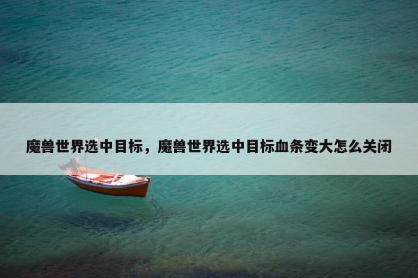 魔兽世界选中目标，魔兽世界选中目标血条变大怎么关闭