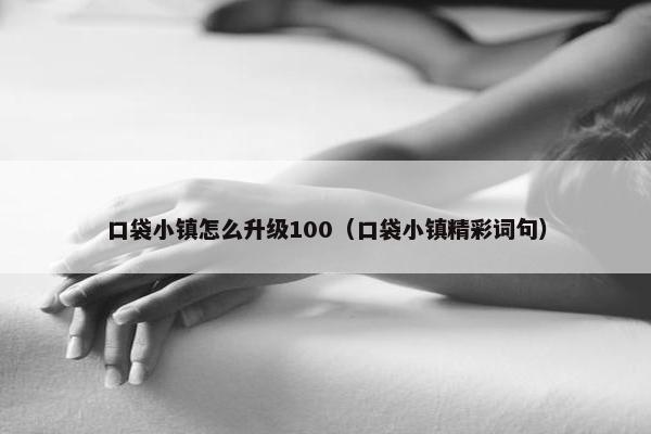 口袋小镇怎么升级100（口袋小镇精彩词句）
