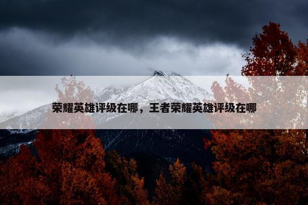 荣耀英雄评级在哪，王者荣耀英雄评级在哪