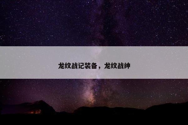 龙纹战记装备，龙纹战绅