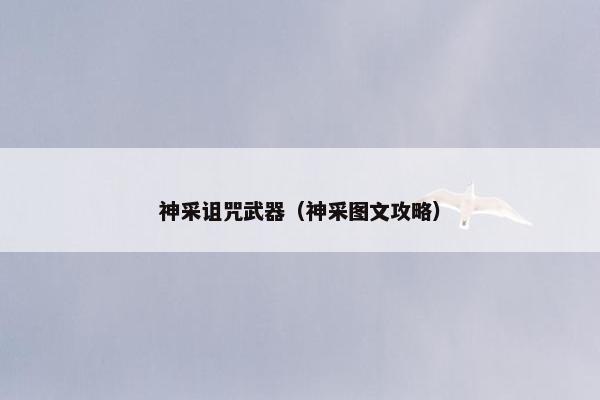 神采诅咒武器（神采图文攻略）