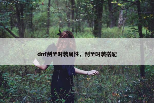 dnf剑圣时装属性，剑圣时装搭配