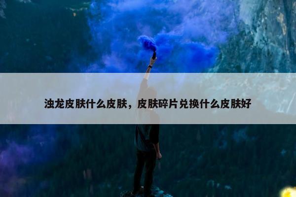 浊龙皮肤什么皮肤，皮肤碎片兑换什么皮肤好