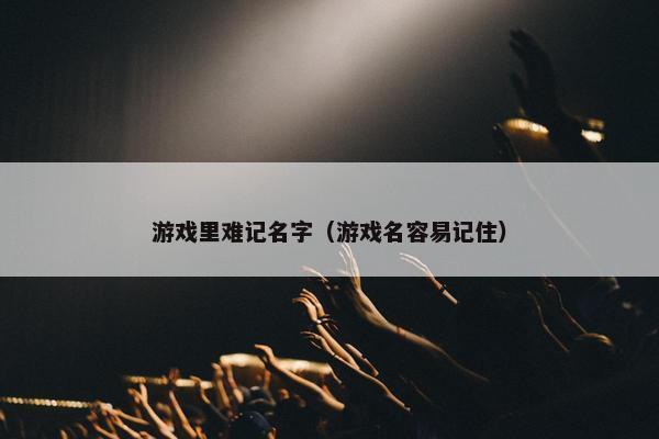 游戏里难记名字（游戏名容易记住）