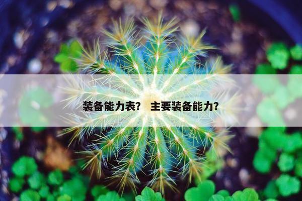 装备能力表？ 主要装备能力？